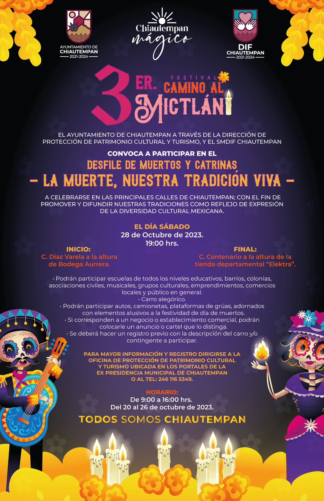 Ayuntamiento de Chiautempan invita a  la tercera edición del Festival 'Camino al Mictlán'